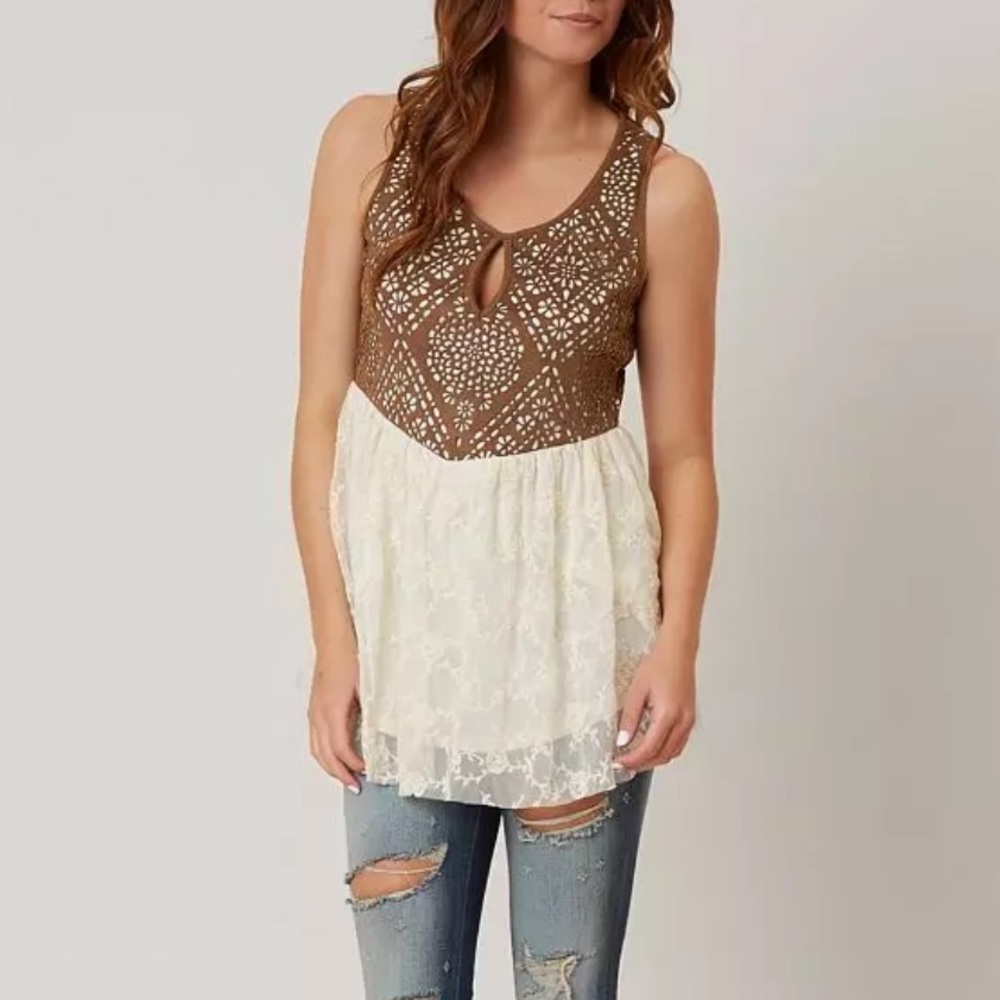 Gimmicks Embroidered Lace Tank Top